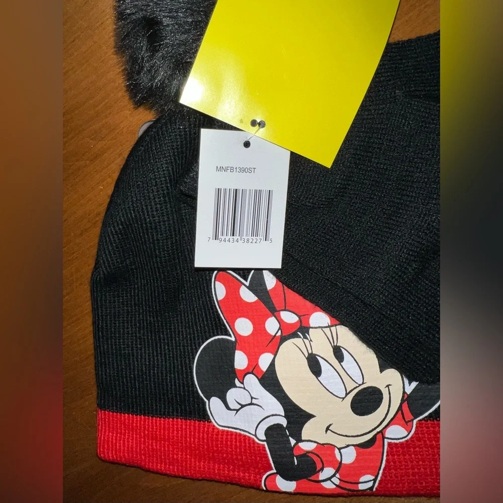 Disney Minnie Mouse Black and Red Kids Winter Hat Set - NWT